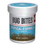 Bug Bites tropical formula fish food container on a white background