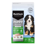 BlackHawk Puppy Original Large Breed chicken & rice dog food packaging on a white background