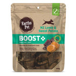 Earthz PetNZ Lamb & Sweet Potato Boost+ treat package on a white background