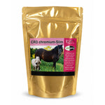 Gold package of CR3 chromium-Slim with horses on a label against a white background