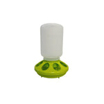 Gaun 1kg green plastic gravity chick feeder with grill base and graduated measurements

