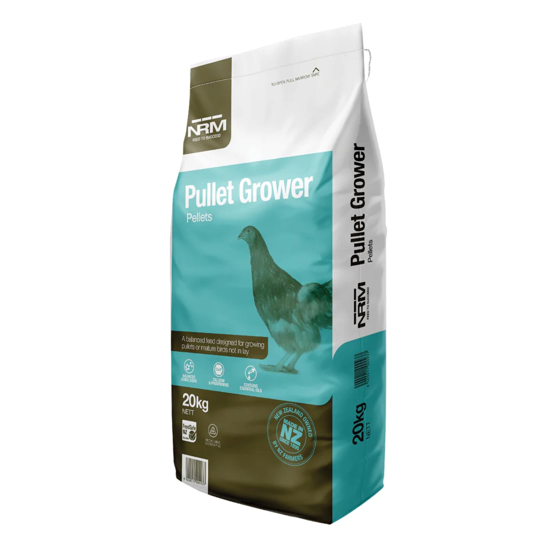 NRM Pullet Grower feed bag on a white background