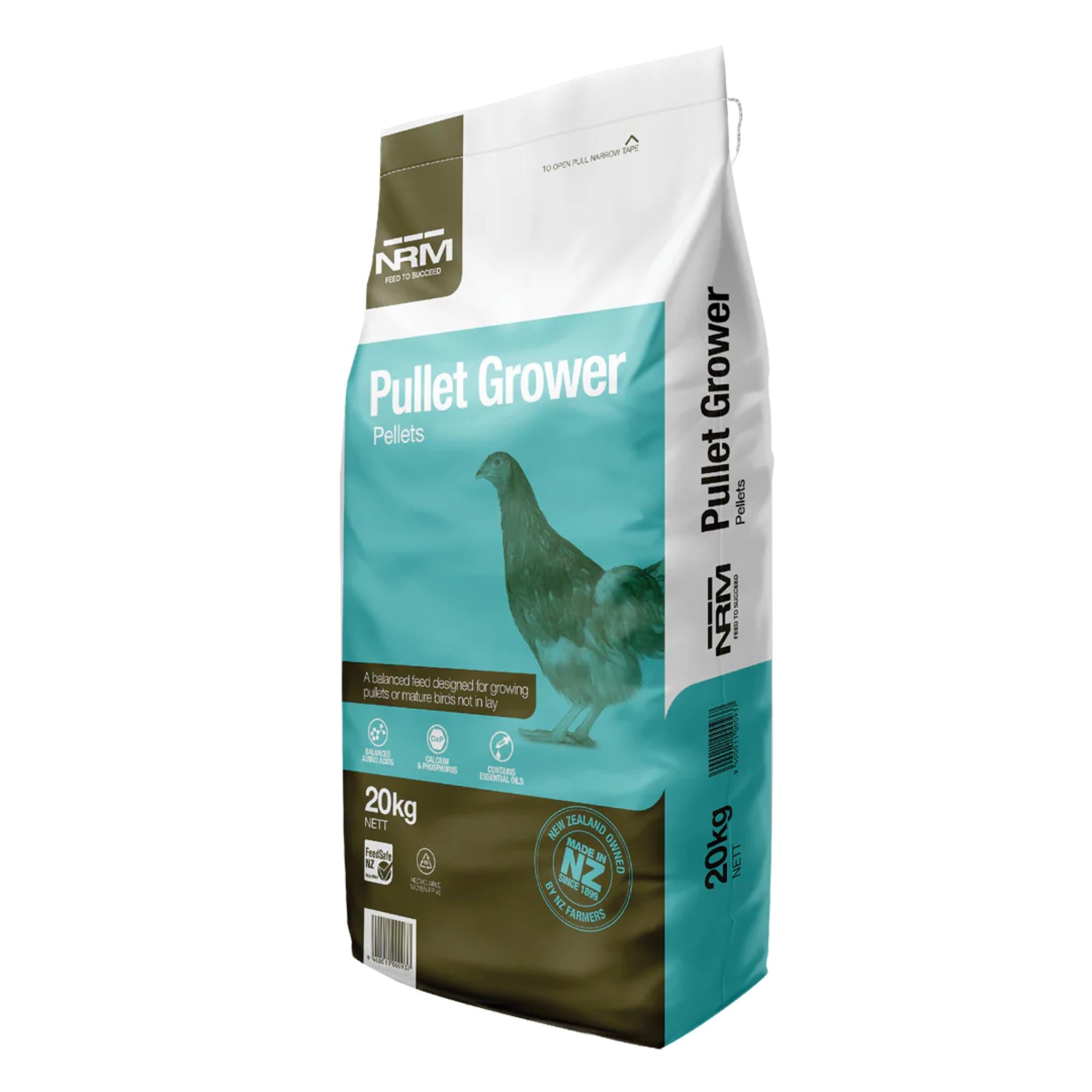 NRM Pullet Grower feed bag on a white background