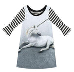 Girls Striped Unicorn Dress/Tunic