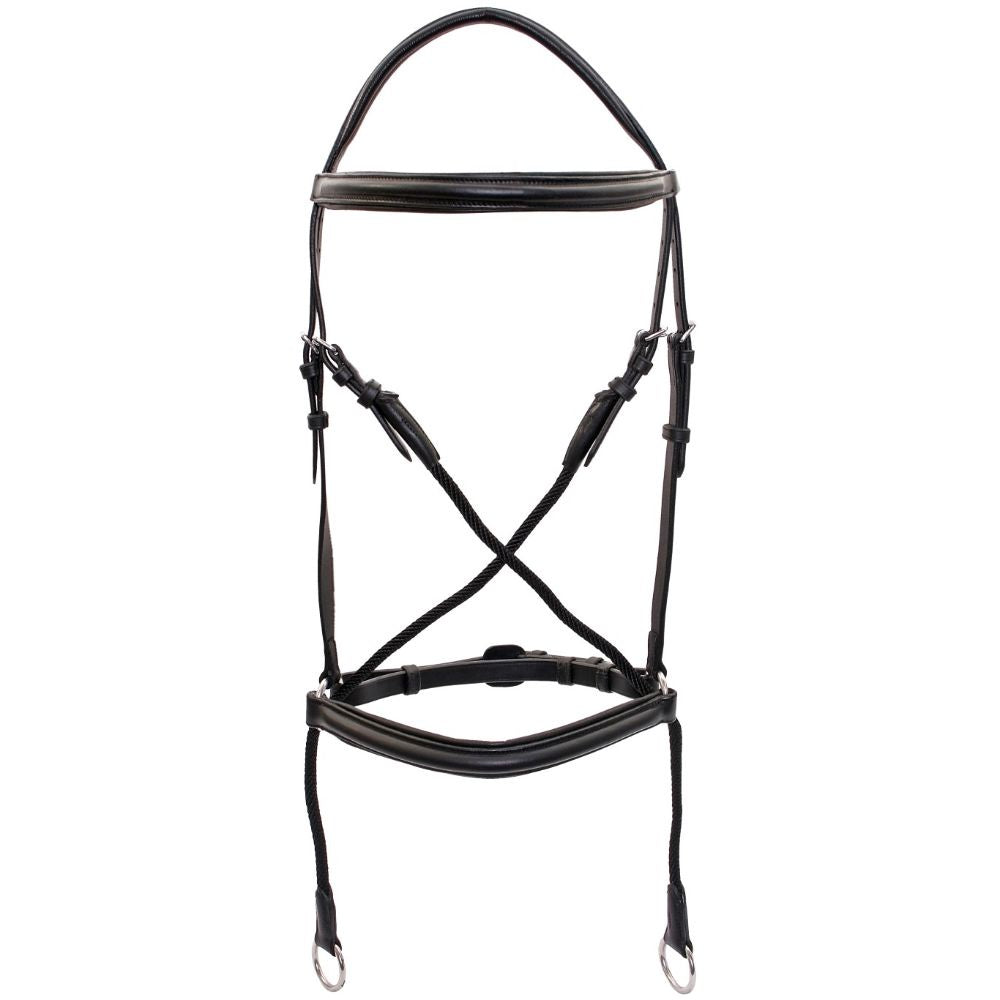 platinum bitless bridle black