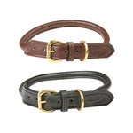 Weatherbeeta Rolled Leather Dog Collar Brown and Black