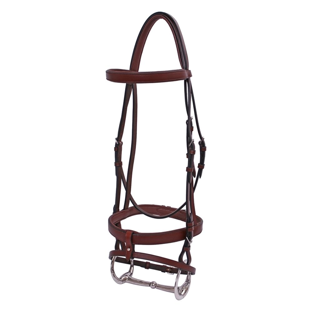 Platinum Flat Padded Hanoverian Bridle Brown
