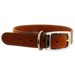 beau-pets-leather-stitched-collar-cognac