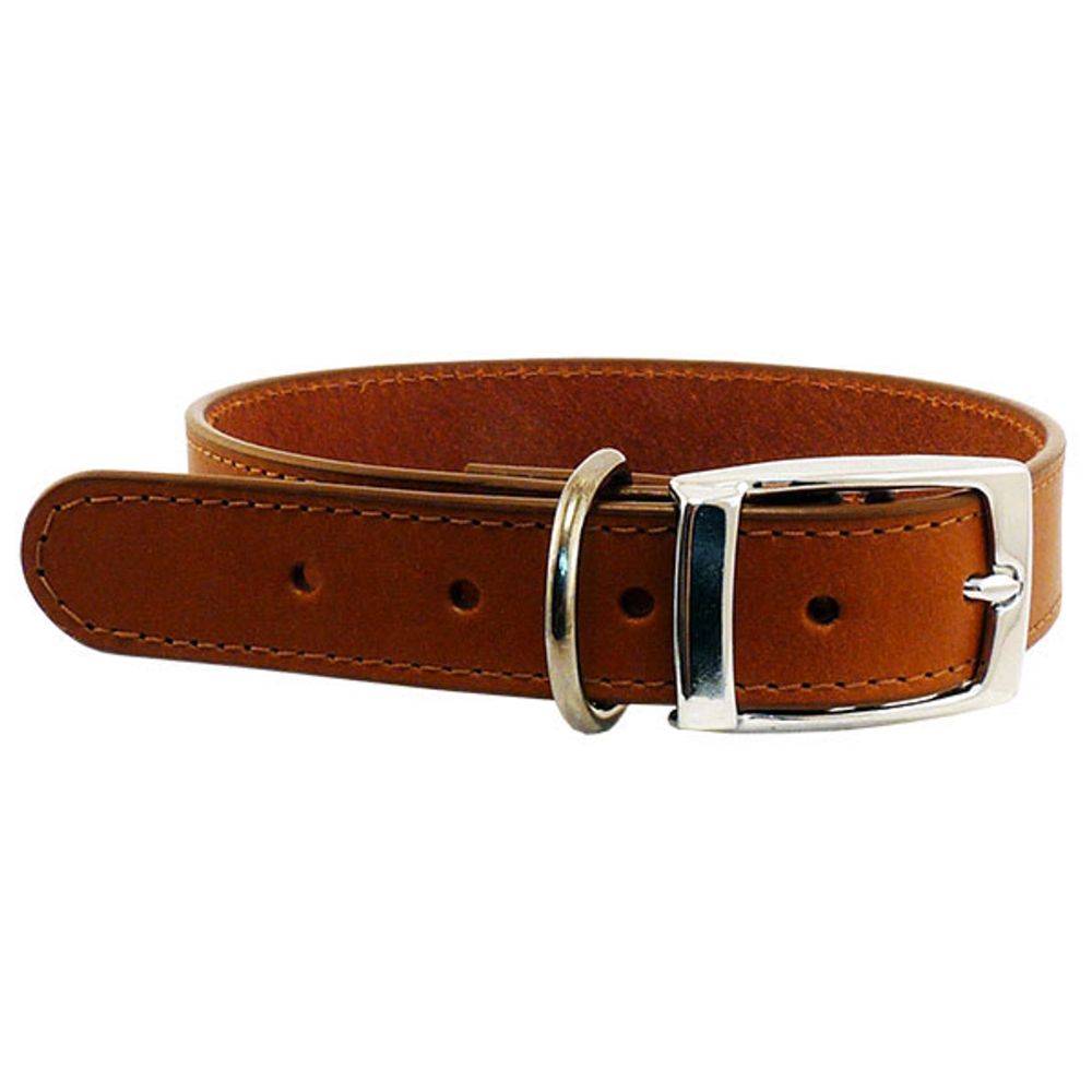 beau-pets-leather-stitched-collar-cognac