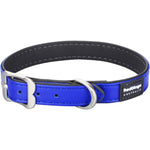 Red-dingo-dog-collar-vegan-leather-blue