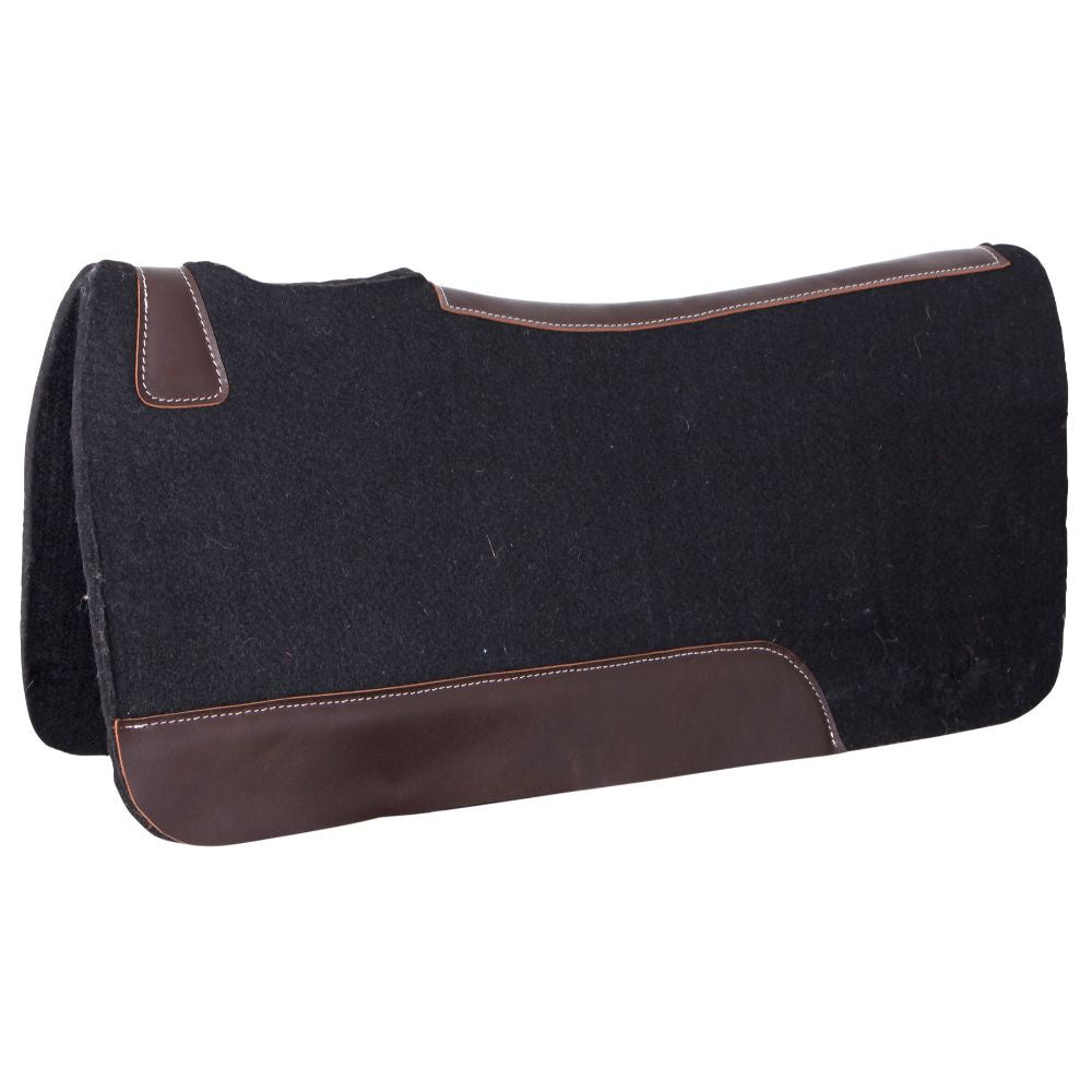 Double-hill-contoured-synthetic-western-pad-black