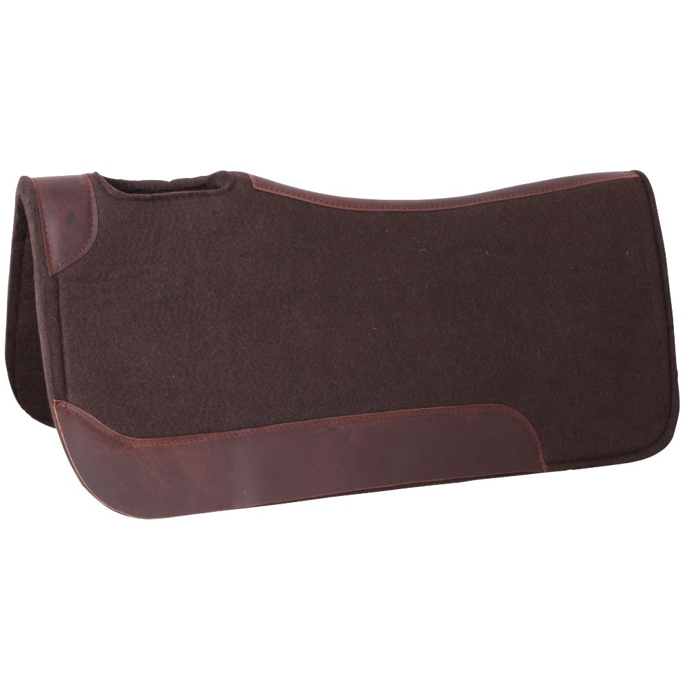 Double-hill-contoured-synthetic-western-pad-brown