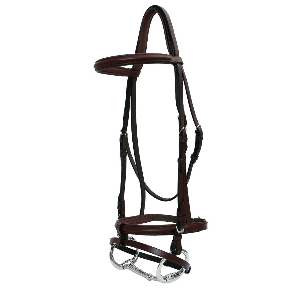 Platinum Raised Padded Hanoverian Bridle Brown