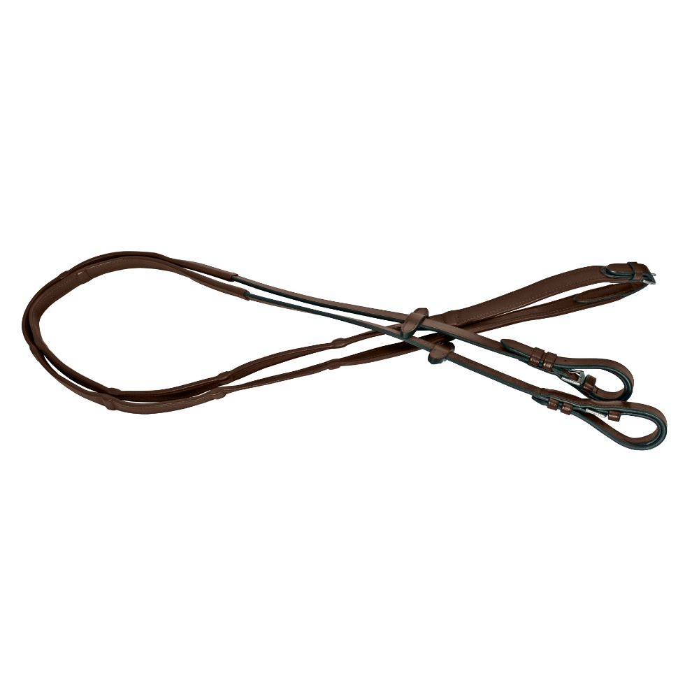 Platinum Soft Padded Leather Reins Brown