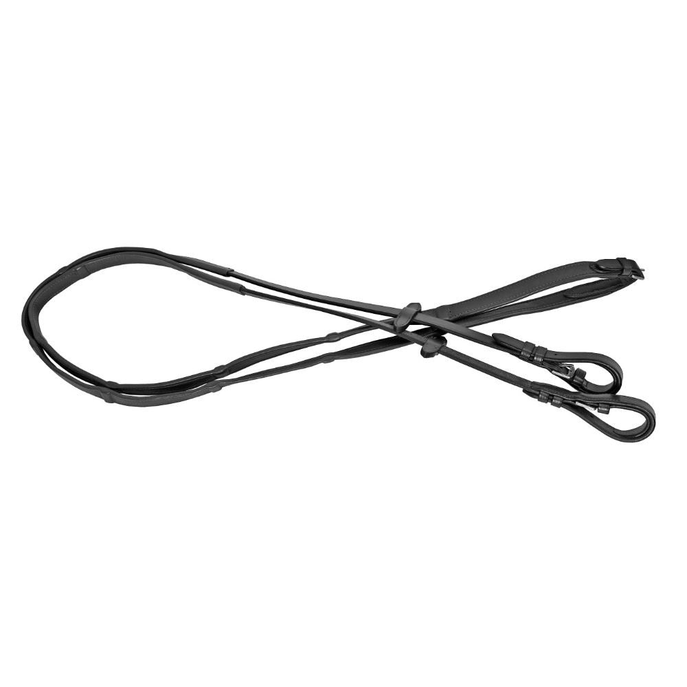 Platinum Soft Padded Leather Reins Black