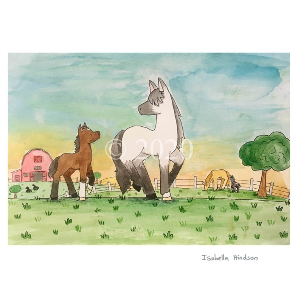 Isabella Hindson Paddock Mates Greetings Card