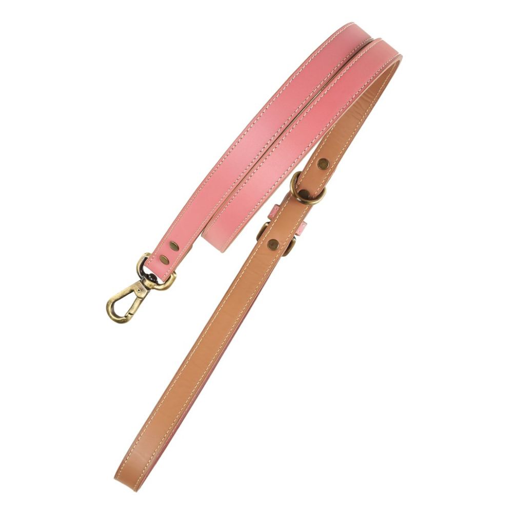 Pawdel-Handcrafted-Leather-Dog-Leash-Rose