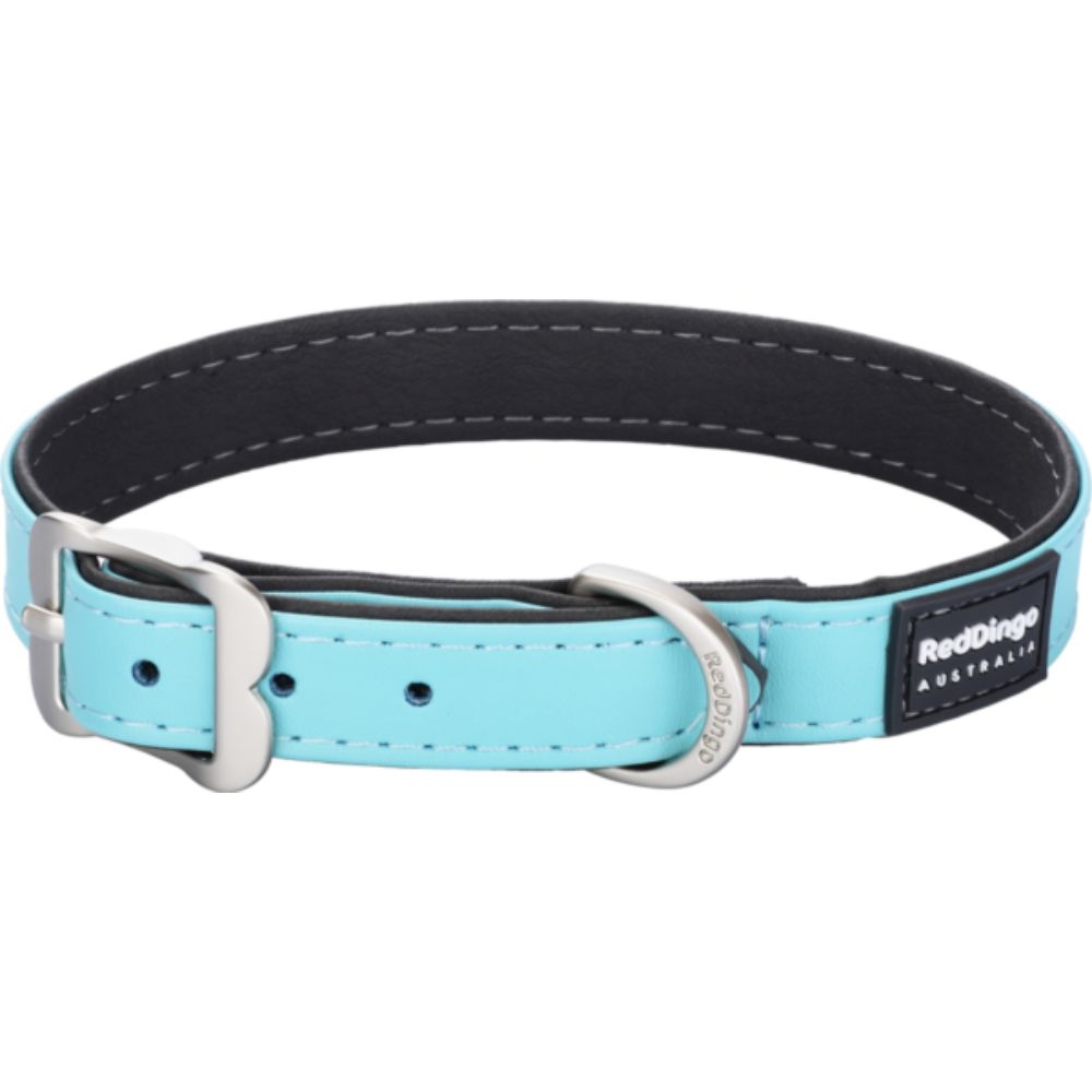 Red-dingo-dog-collar-vegan-leather-turquoise