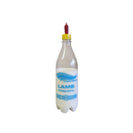 A 750ml clear Farmgear Lamb Bottle with a yellow teat and calibrated measurements.