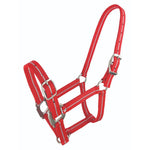 Metallic Braid Headcollar Red/Silver